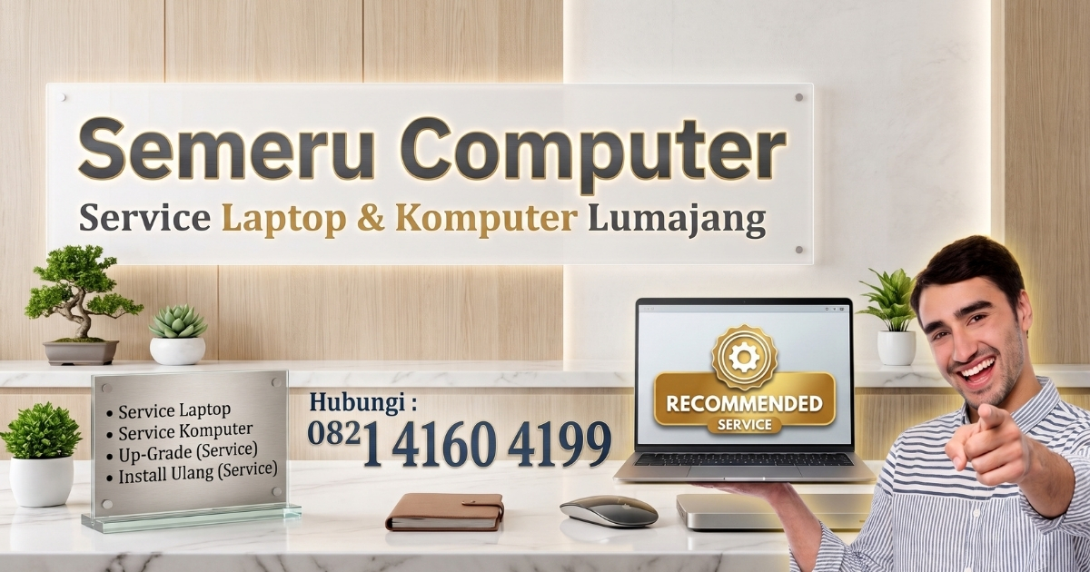 Teknisi Semeru Computer memperbaiki laptop dan komputer di Senduro Lumajang